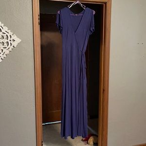 Heart of Marigold Denim Blue Wrap Maxi Dress